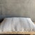 Creamy white hemp rug pillow. Soft hand, linen blend backing with zipper closure. Spot cleaning is recommended, or dry...