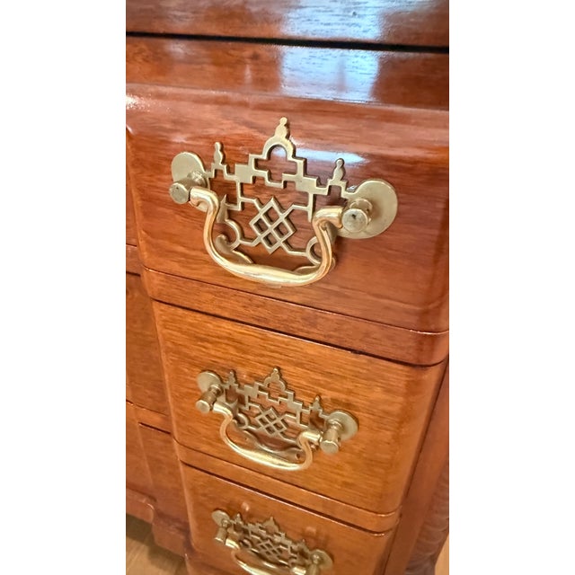 Early 20th Century Federal Revival Mahogany Drop Front Secretary Desk With Inlay For Sale - Image 11 of 17