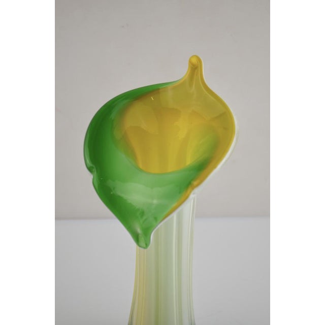 Green Green and Yellow Murano Glass Vase, 1970s For Sale - Image 8 of 12