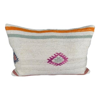 Turkish Hemp Pillow Cushion Natural Beige Pink Pillow Cushion Cover 16 "x 24" For Sale