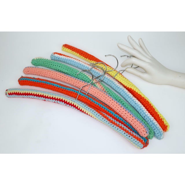 Vintage Cottagecore Style Crochet Hangers, Set of 6 For Sale - Image 9 of 11