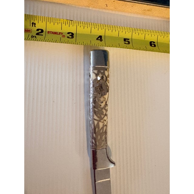 1960s Art Nouveau Steak Knives Set w/ Case - Ser of 6 For Sale - Image 10 of 11
