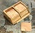 American Signed Karl Springer Marble and Brass Coasters With Caddy For Sale - Image 3 of 10