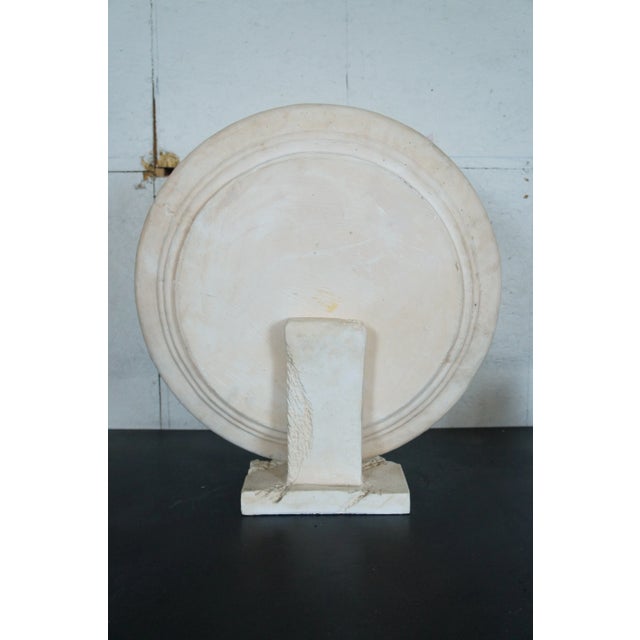 Mid 20th Century Vintage Southwestern Style Chalkware Art Sculpture Charger Plate With Stand For Sale - Image 4 of 12