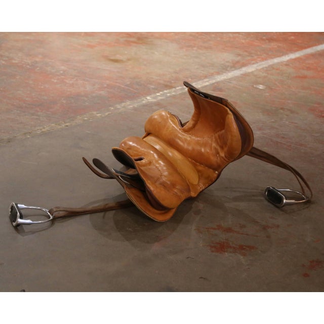 Vintage Stubben Siegfried Swiss Brown Leather Horse Saddle For Sale - Image 10 of 11