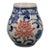 Chinese Vintage Ceramic Vase,Blue and White Underglaze Red Porcelain Vase Hand Painted Lotus Flowers Pattern For Sale