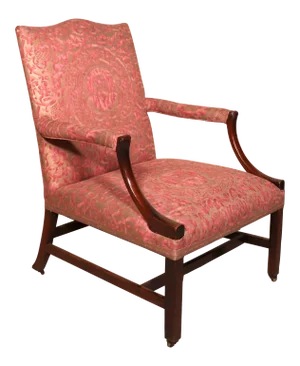 Circa 1830 George III Fortuny Upholstered Gainsborough Mahogany Armchair