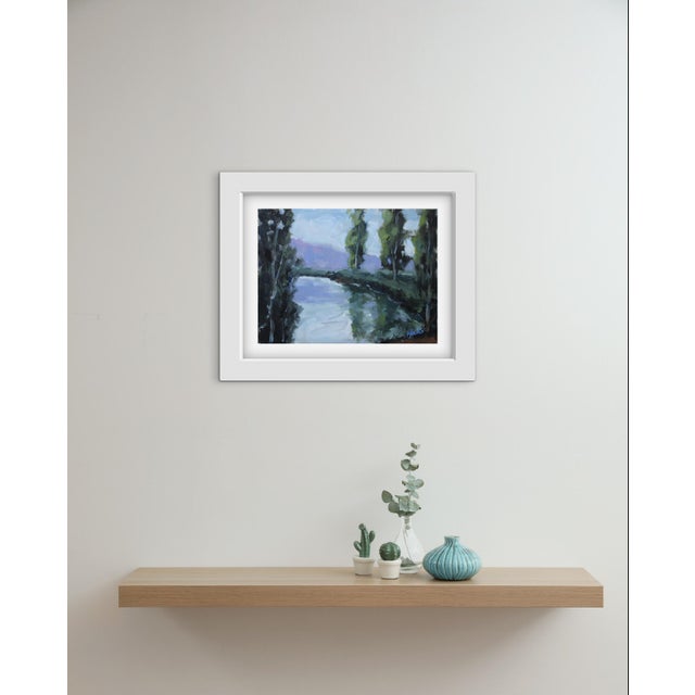 Wood Minimalist Expressionist Landscape (Original Oil Painting) For Sale - Image 7 of 8