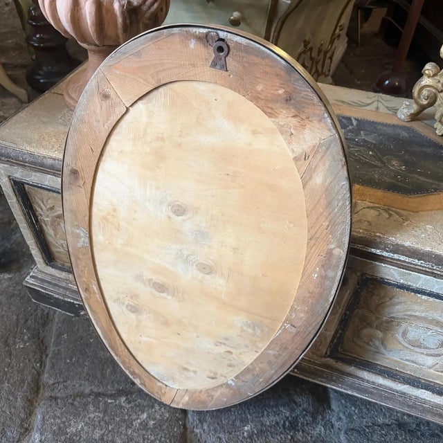1960s Giò Ponti Style Mid-Century Modern Brass Italian Oval Wall Mirror For Sale - Image 13 of 13