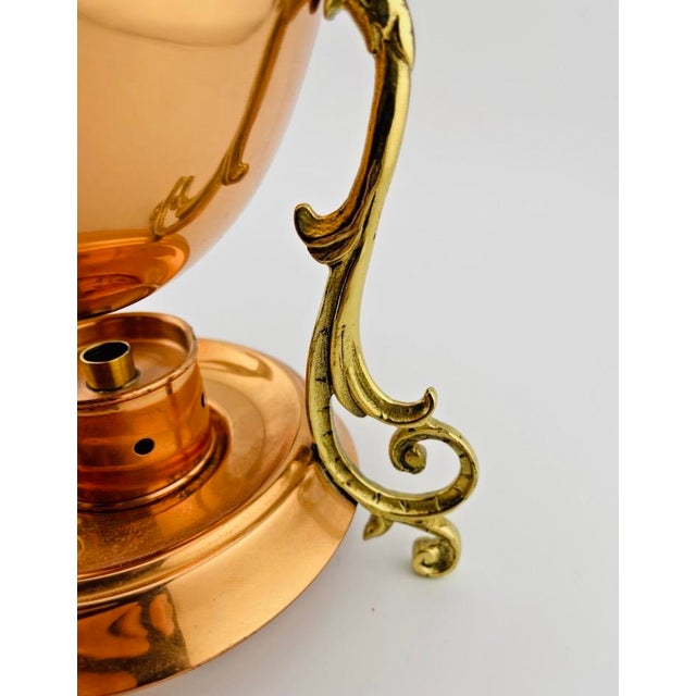 Discovered at a Vermont Country House Sale, this charming copper and brass egg coddler by Tagus of Portugal is a complete,...