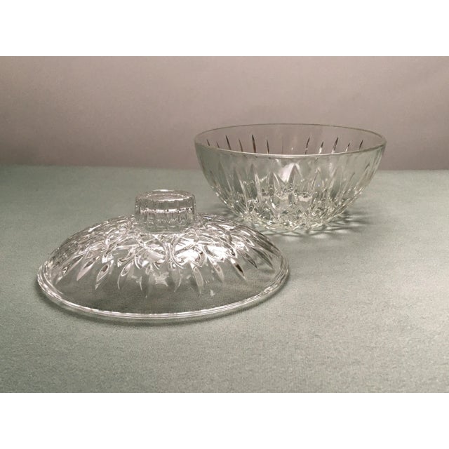 Shabby Chic Vintage Faceted Crystal Covered Dish For Sale - Image 3 of 8