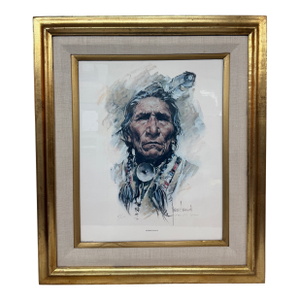 Harley Brown Sitting Eagle Lithograph, Signed