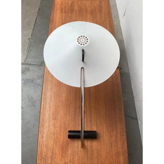 Rare table lamp from Artimeta in black, white and chrome. An elegant design with a minimalist foot and postmodern...