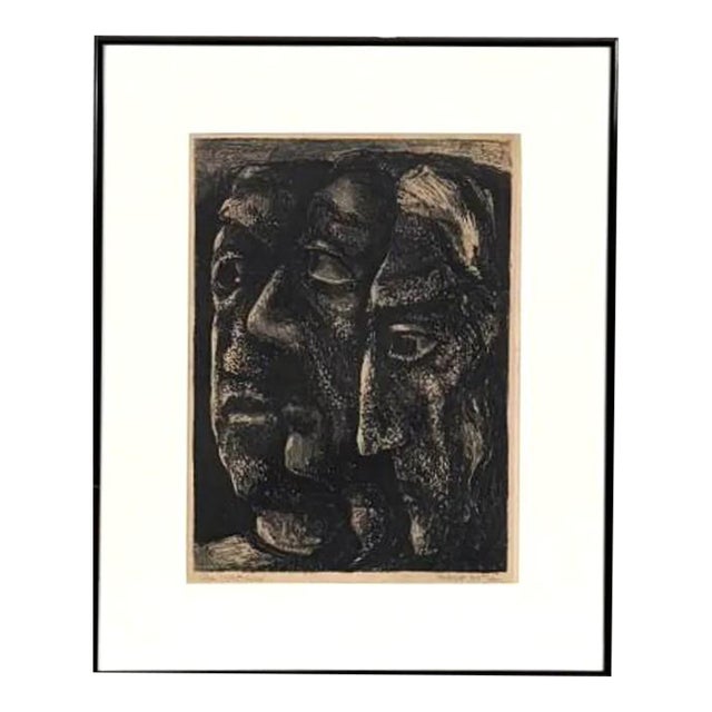 Mid 20th Century New York School Abstractionist Original Lithograph Signed Albert Kotin For Sale