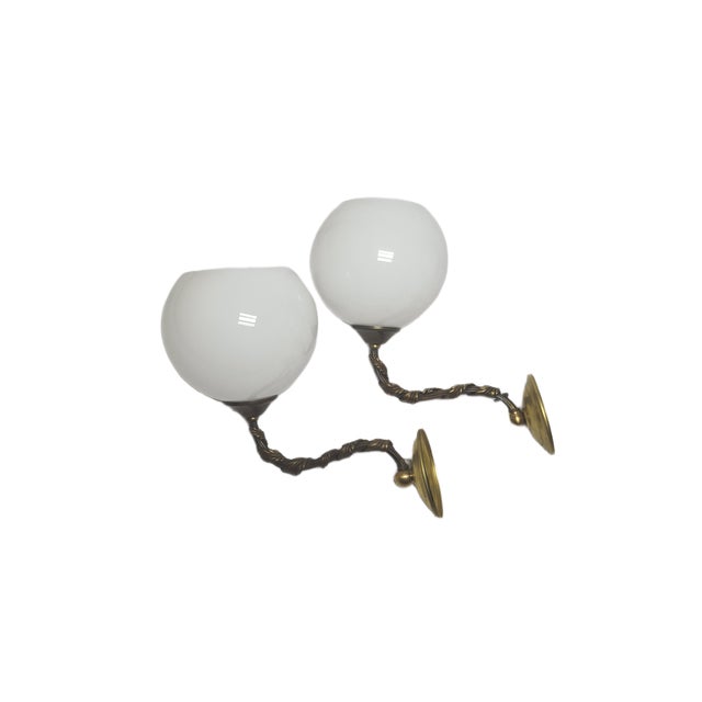 Art Deco Wall Lamps, Poland, 1950s, Set of 2 For Sale - Image 4 of 5