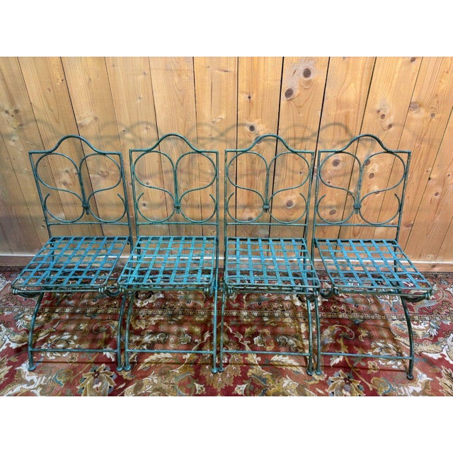 Metal Garden Chairs, Set of 4 For Sale - Image 6 of 7