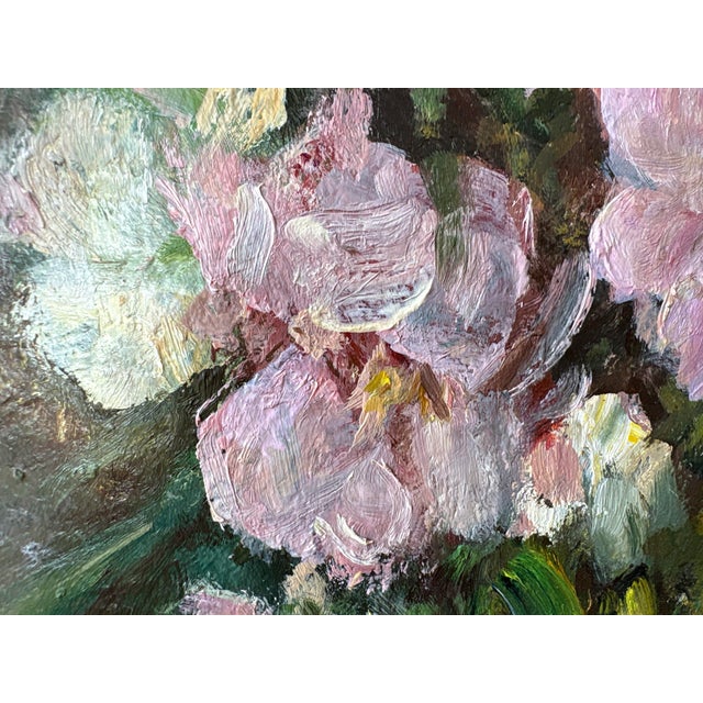 Gold Victor Zolnierowicz, Still Life with Peonies, 1950s, Oil Painting on Canvas, Framed For Sale - Image 8 of 18
