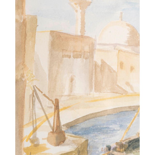 Evelyne Luez, The Port of Saint-Jean d'Acre, Watercolour on Paper, Framed For Sale - Image 4 of 9