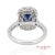 Exquisite 18k (750) White Gold Royal Blue Sapphire and Natural Diamond Ring, Size 5 For Sale - Image 4 of 11