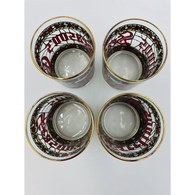 Mid 20th Century Vintage Mid Century Houze “Seasons Greetings” Lowball Glasses - Set of 4 For Sale - Image 5 of 11
