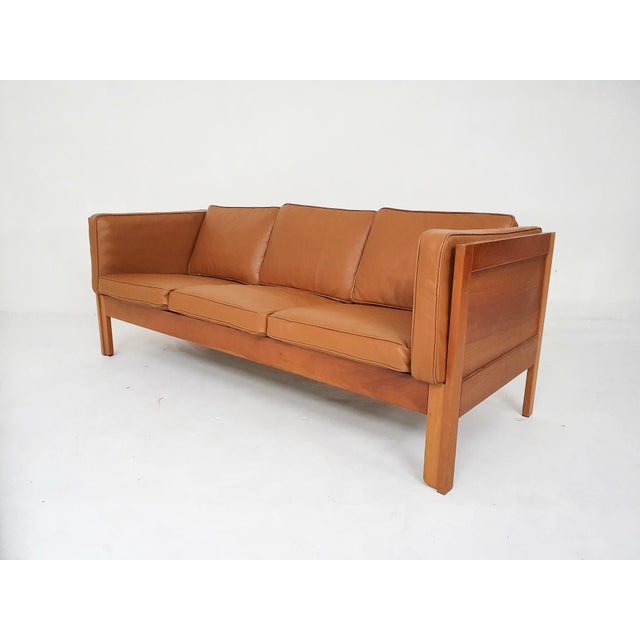 Vintage 2343 Sofa in Cognac Leather by Børge Mogensen for Fredericia, Denmark, 1960s For Sale - Image 3 of 16