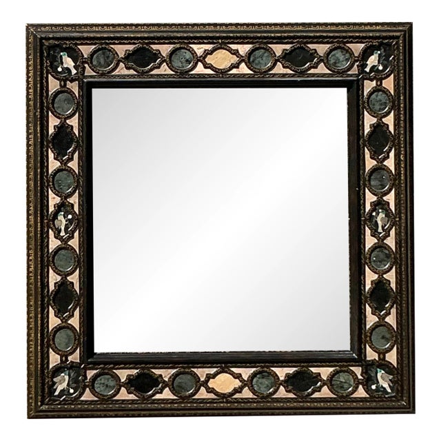 Vintage Boho Maitland Smith Specimen Stone Mirror For Sale