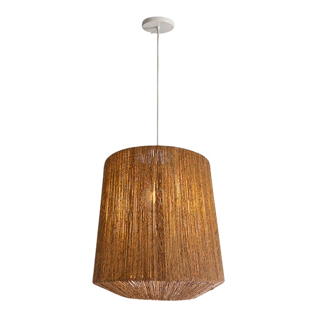 Late 20th Century Woven Drum Pendant For Sale