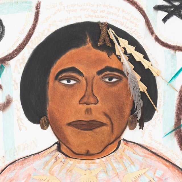 Contemporary Morgan Monceaux "Chief Kintpuash..." Mixed Media For Sale - Image 3 of 9