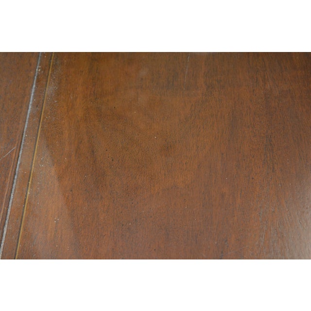 1960s Barbara Baker Style 3 Tier Square Wood & Glass Top Table W/ Columns & on Castors For Sale - Image 9 of 18