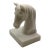 Vintage White Natural Stone Horse Head Sculptural Bookend For Sale