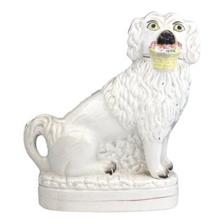 LG. Antique Staffordshire Basket Dog For Sale