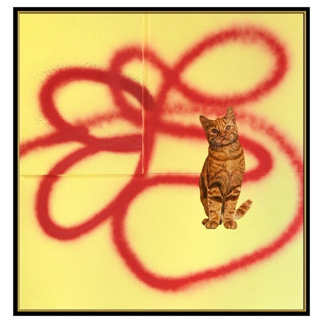 Message us to inquire about custom framing options! (Included for free with every purchase) The artwork here, "Cat and...