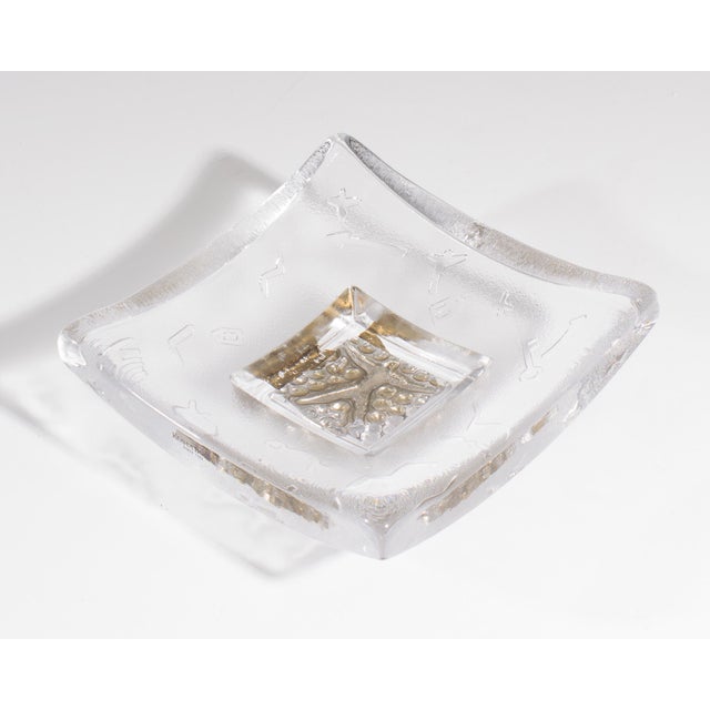 Mid-Century Modern Bertil Vallien Kosta Boda Domino Series Glass Dish For Sale - Image 3 of 10