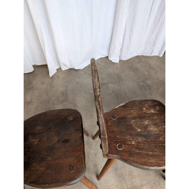 Brutalist Vintage Brutalist Rustic Farmhouse Dining Chair, 1970s, Set of 4 For Sale - Image 3 of 18