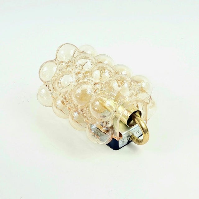 Metal Mid-Century Amber Bubble Glass Wall Light by Helena Tynell for Limburg, Germany, 1960s For Sale - Image 7 of 11