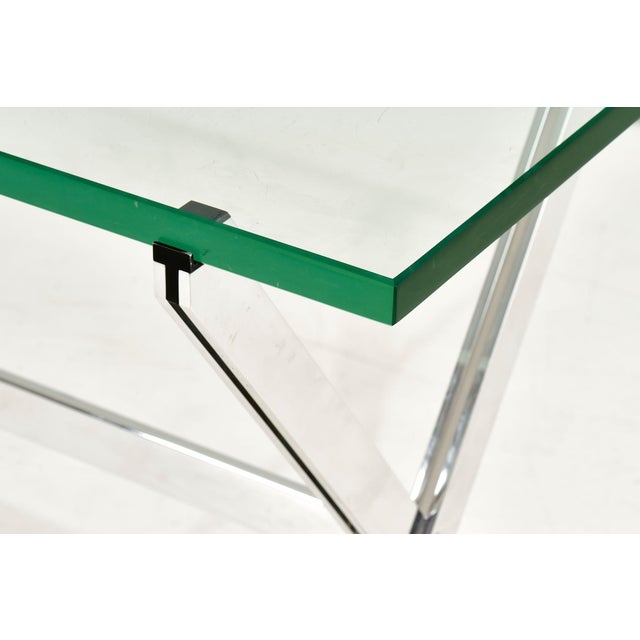 Florence Knoll Chrome and Glass X Base Console Table, 1960 For Sale In Chicago - Image 6 of 10