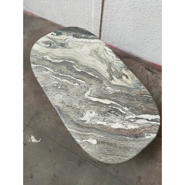 Low Mid-Century Nordic Marble Table, 1980s, in Flawless conditions. Designed 1980 to 1989