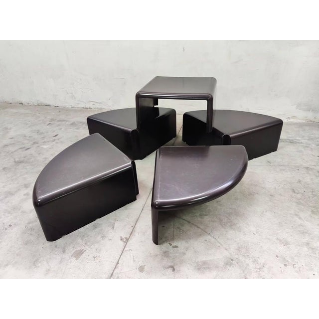 Black Modular Coffee Tables in Plastic by Rodolfo Bonetto, 1970s, Set of 5 For Sale - Image 8 of 8