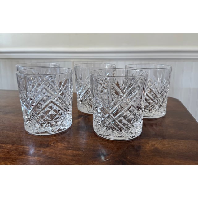 1990s Fascination Cristal De’ Flandre Decanter With Five Cristal D’ Arques Masquerade Glasses For Sale - Image 13 of 18