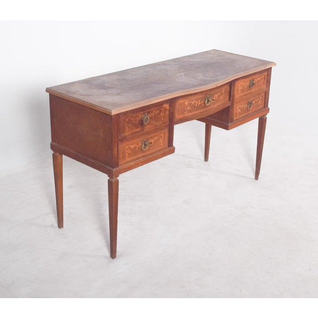 1920s Vintage Wooden Dressing Table with Marquetry, 1920s For Sale - Image 5 of 9
