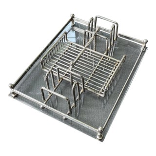 Vintage 1960s Lucite Buffet Caddy Utensil Rack & Organizer For Sale