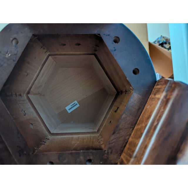 Brown Large Tall Carved Wood Bernhardt Pedestal/Stand With Cherry Top For Sale - Image 8 of 8