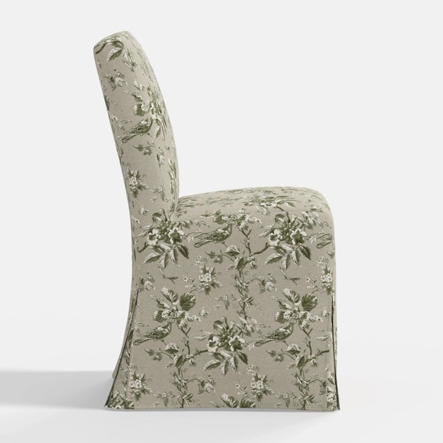 Not Yet Made - Made To Order Stoffer Home x Cloth & Company Lindy Slipcover Dining Chair in Michigan Bird Toile Olive For Sale - Image 5 of 6