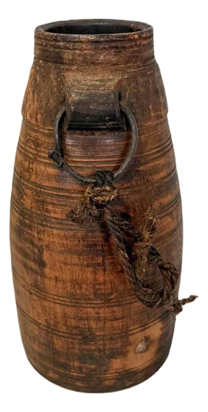 Vintage Rustic Wood Water Pot India