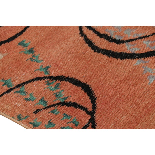 Vintage Zeki Müren Rug in Peach With Colorful Geometric Patterns From Rug & Kilim For Sale In New York - Image 6 of 8