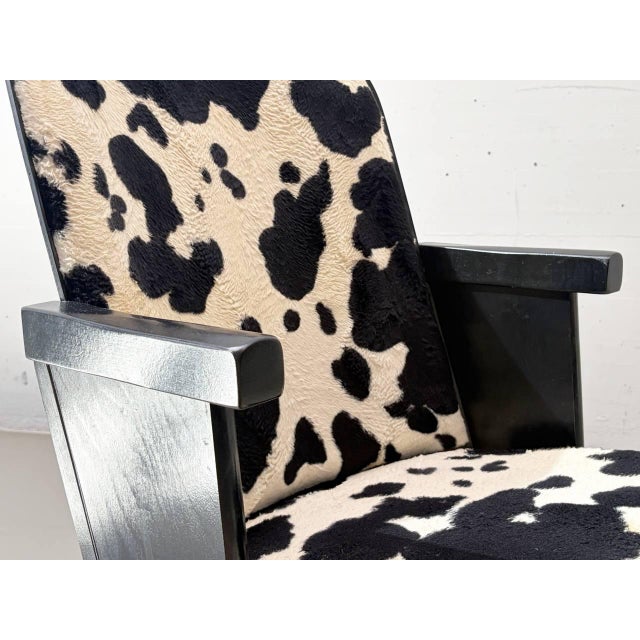 Mid-Century Modern Vitage Cinema Seat with Cowhide Look, 1980s For Sale - Image 3 of 14