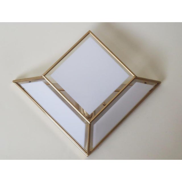 Italian Art Deco Revival Golden Cut Glass Scones, 1980s, Set of 2 For Sale - Image 3 of 11
