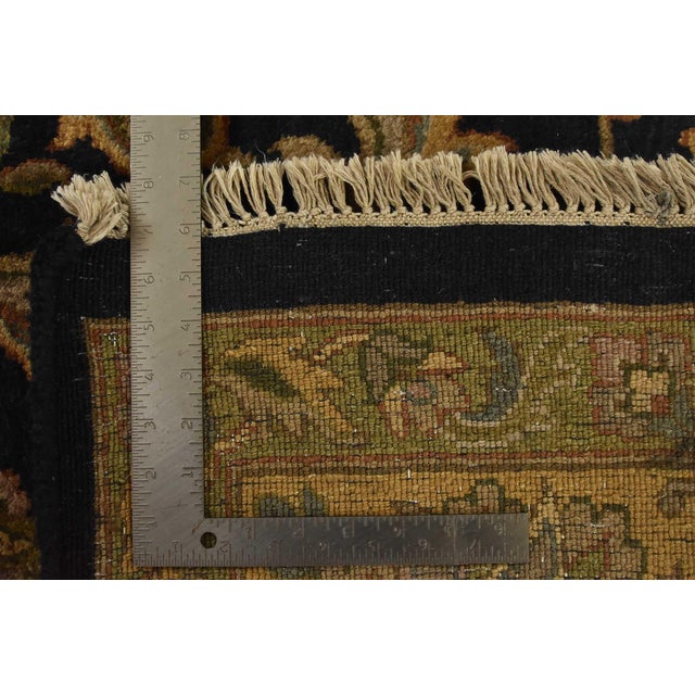 Agra Rug 8’11” X 12’1” Black Wool Traditional Hand-Knottd Oriental Carpet For Sale - Image 14 of 14