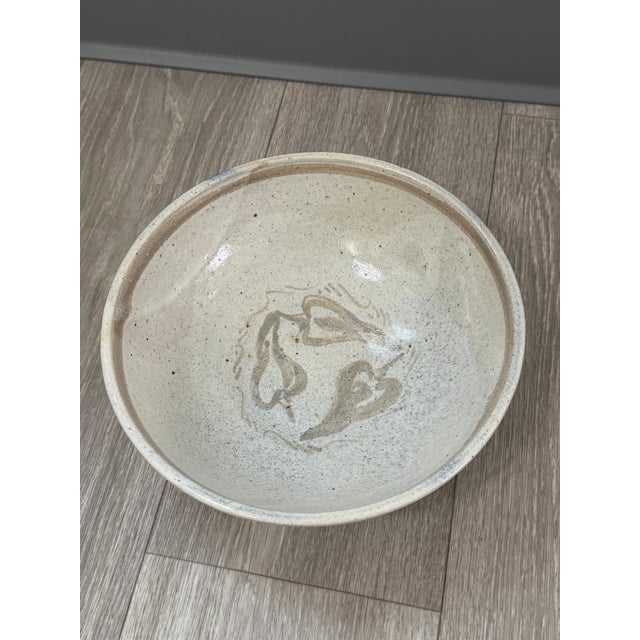 1990s Handmade Ceramic Bowl With Chile Pepper Design — Signed Studio Pottery For Sale - Image 12 of 12
