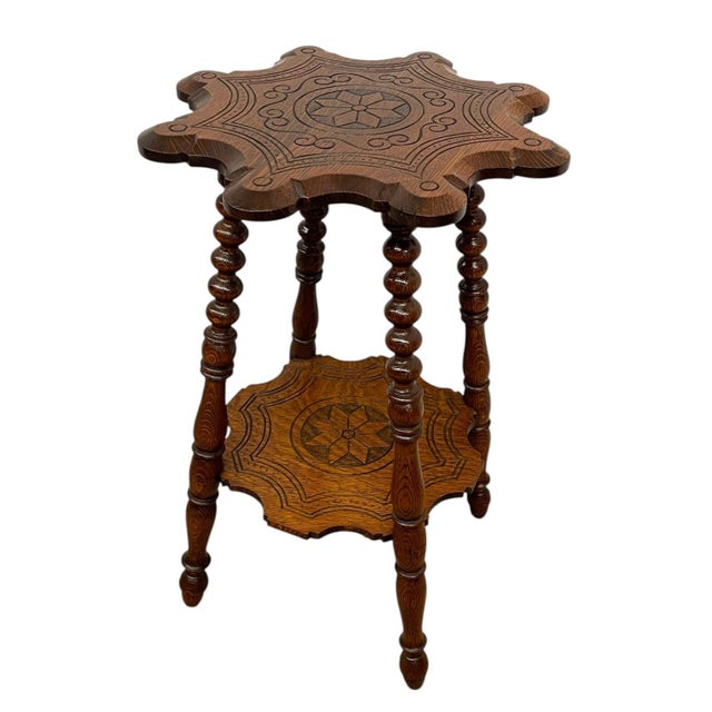 1950s Oak Western Star Side Table For Sale - Image 4 of 11